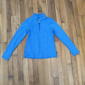 REI Co-Op 1/4 Zip Pullover Shirt Boy's Blue8 Mock Neck Long Sleeve Size M